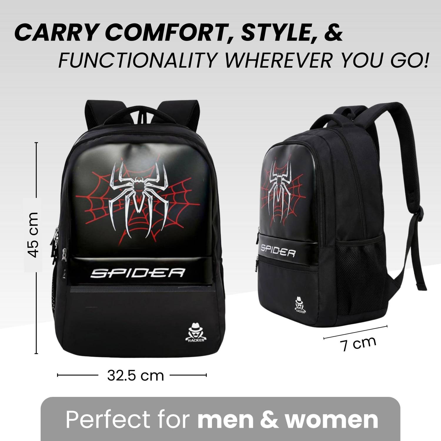 Hacker Spider Printed Backpack 32L - Image 3
