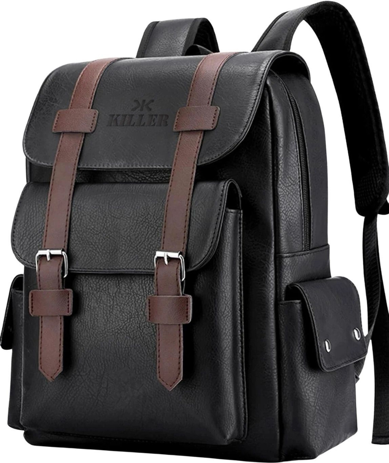 Image of KILLER PU Leather Casual Business Laptop Bag, Backpack for Travel, Business, College 12 L Laptop Backpack