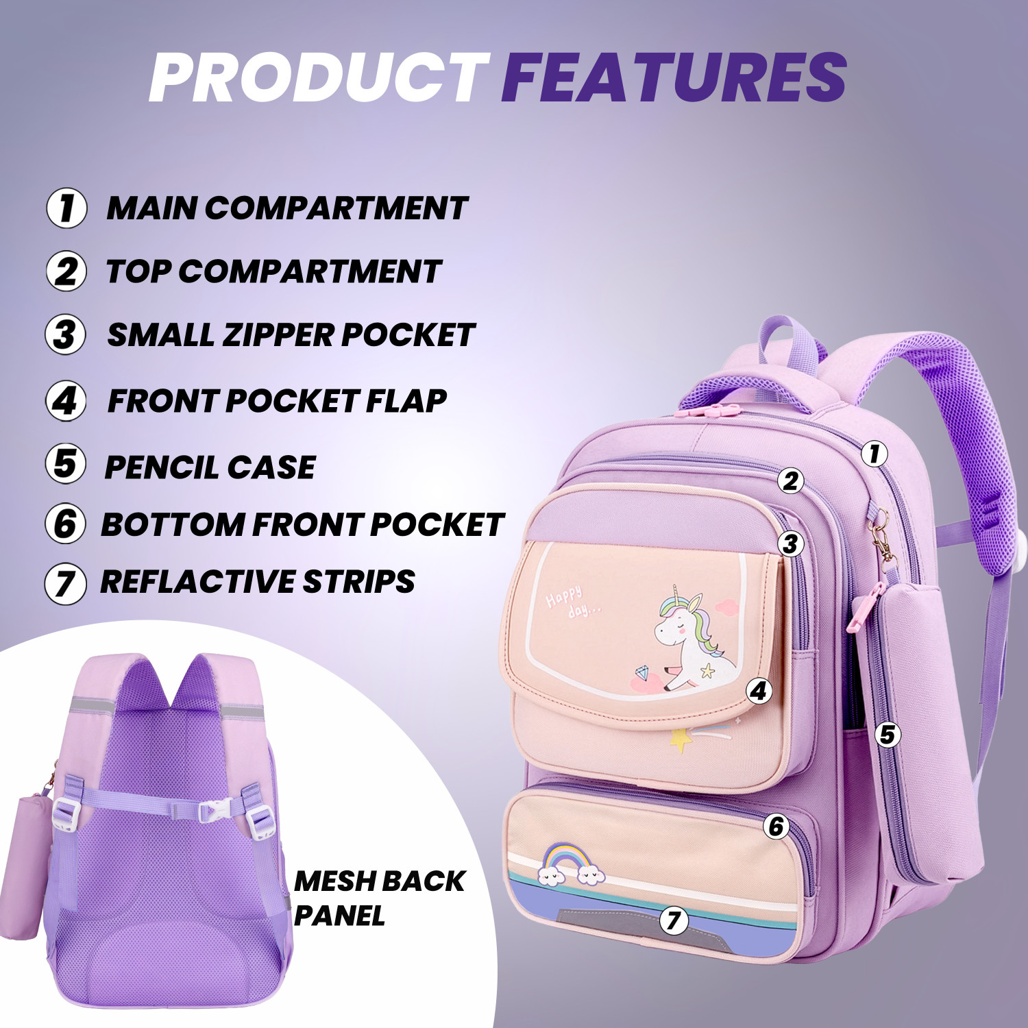 Image of STORITE Kids Water-Resistant Cute School Bag for Girls 8.52 L Backpack