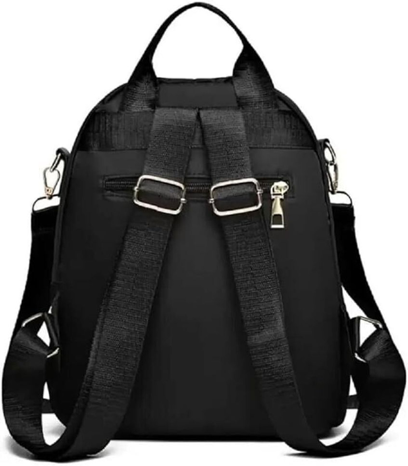 Image of speginic Trendy women's backpack handbag with a sleek solid black look and Jhumka zippers 25 L Backpack