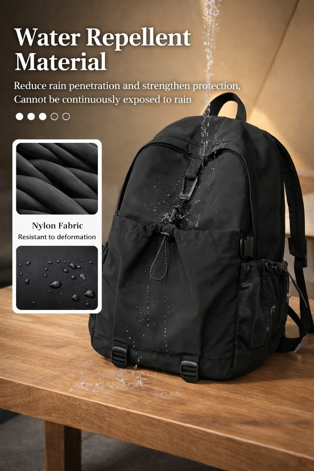Image of saaventures Small 20 L Laptop Backpack Unisex Lightweight Backpack Waterproof Multi-pocket Large Capacity Travel Custom (Black)