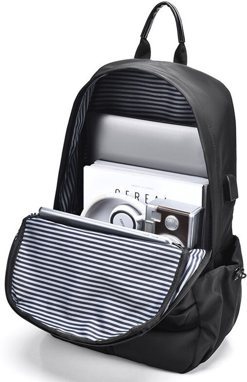 Image of CORAIRA Jet Black Waterproof Bagpack 30 L Laptop Backpack