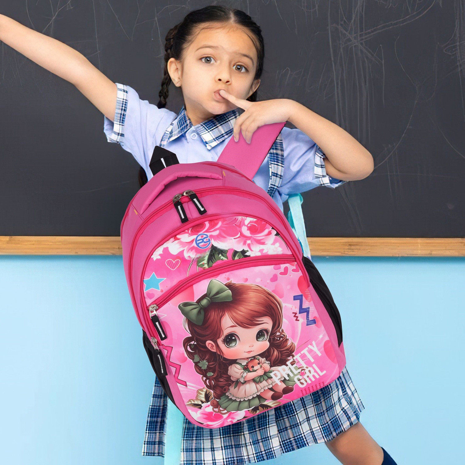 Image of Gloft Girl's Medium 22L Waterproof School Backpack Cartoon Bag for 4-9 Years 22 L Backpack