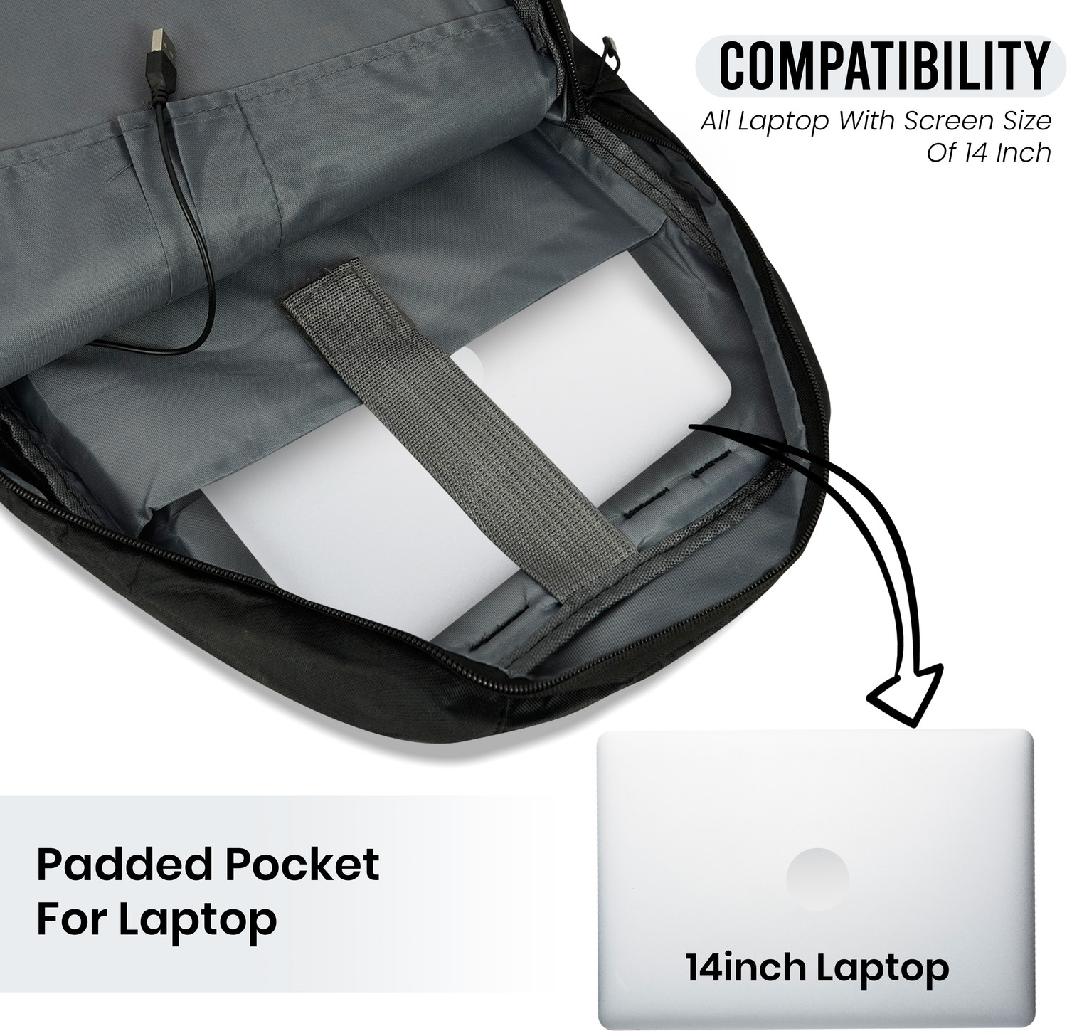 Image of STORITE Unisex Collage Bag with USB Port Durable Water Resistant Laptop Bag 11.31 L Laptop Backpack