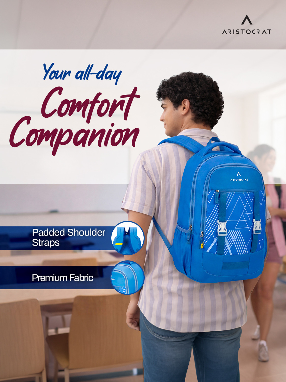 Image of ARISTOCRAT Aura Casual Backpack with 3 Specious Compartments and Quick-Access Front Pocket 30 L Backpack
