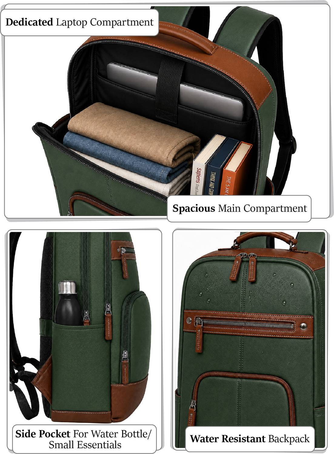 FUR JADEN Vegan Leather 25L Laptop Backpack - Image 3