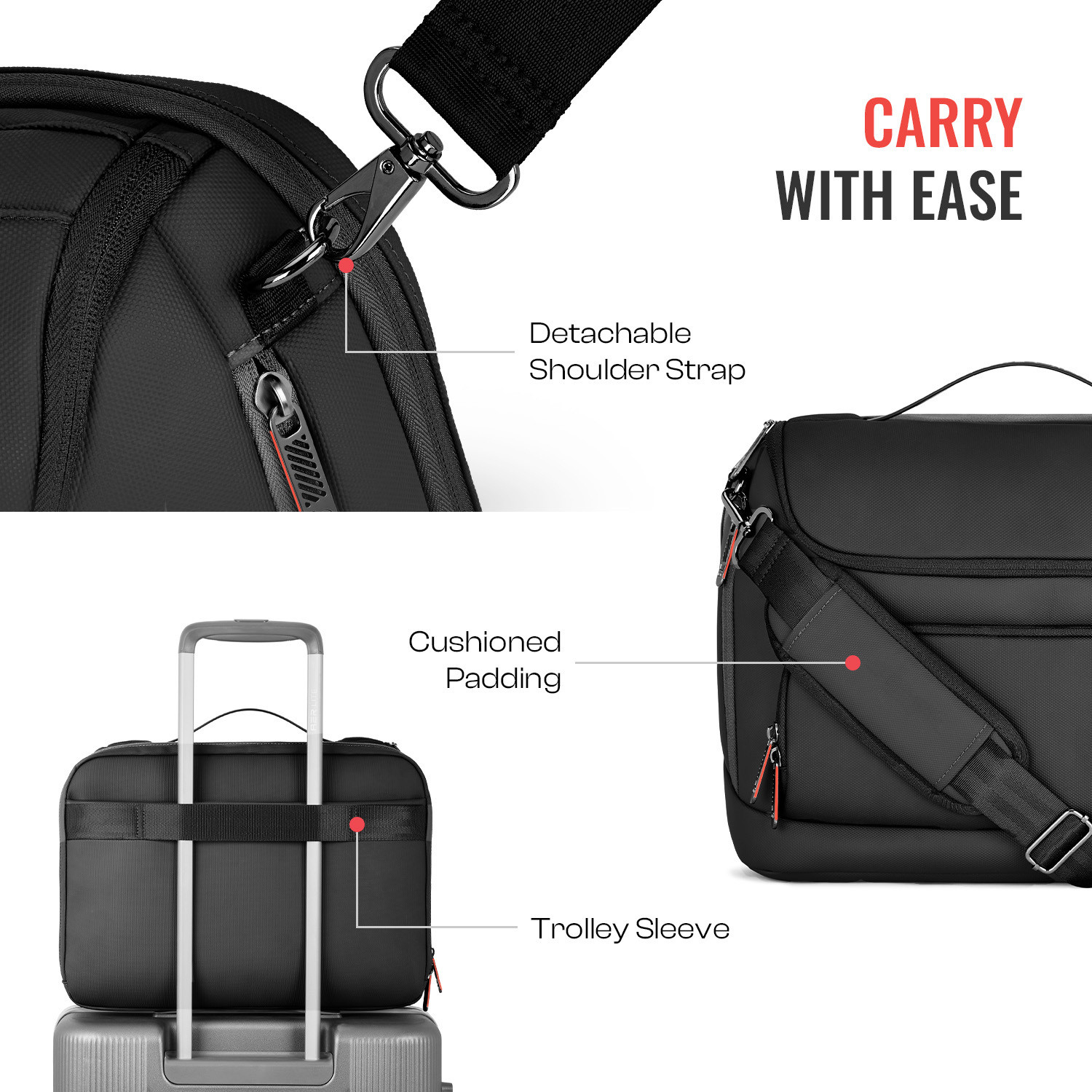 Image of Urban Jungle CityStride Laptop Satchel, 13 Ltrs Black 13 L Laptop Backpack