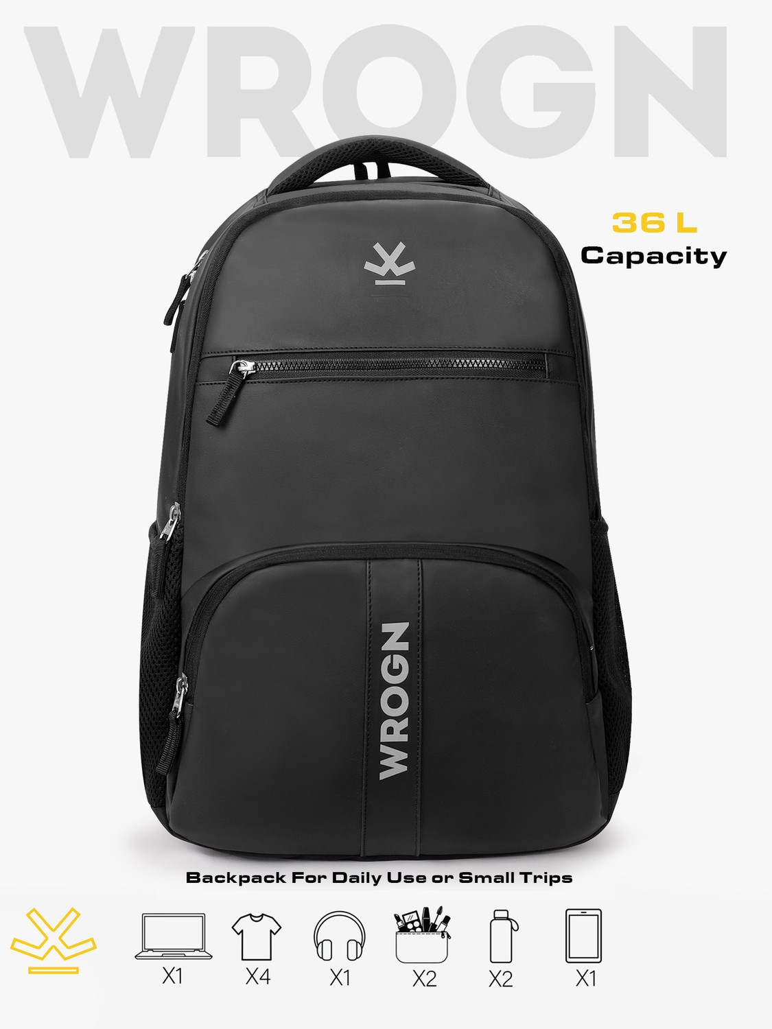 Image of WROGN Vintage Faux Leather Pu Waterproof Unisex Office /College /Business /School /bags 36 L Laptop Backpack
