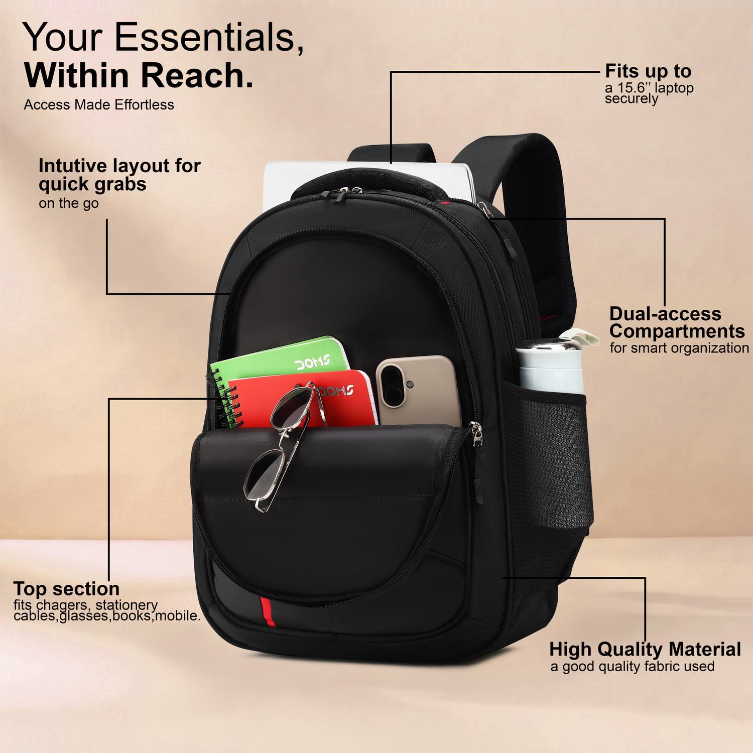 MOONLARK 35L Laptop Backpack with Rain Cover - Image 5