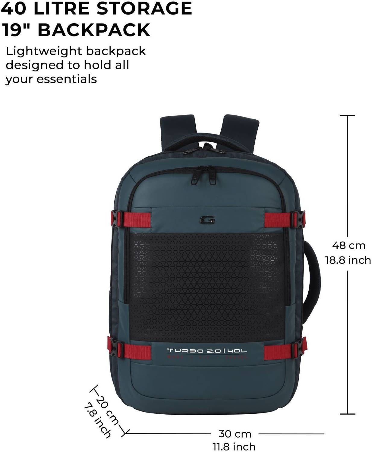 Gear Turbo 45 40L Green Laptop Backpack - Image 3