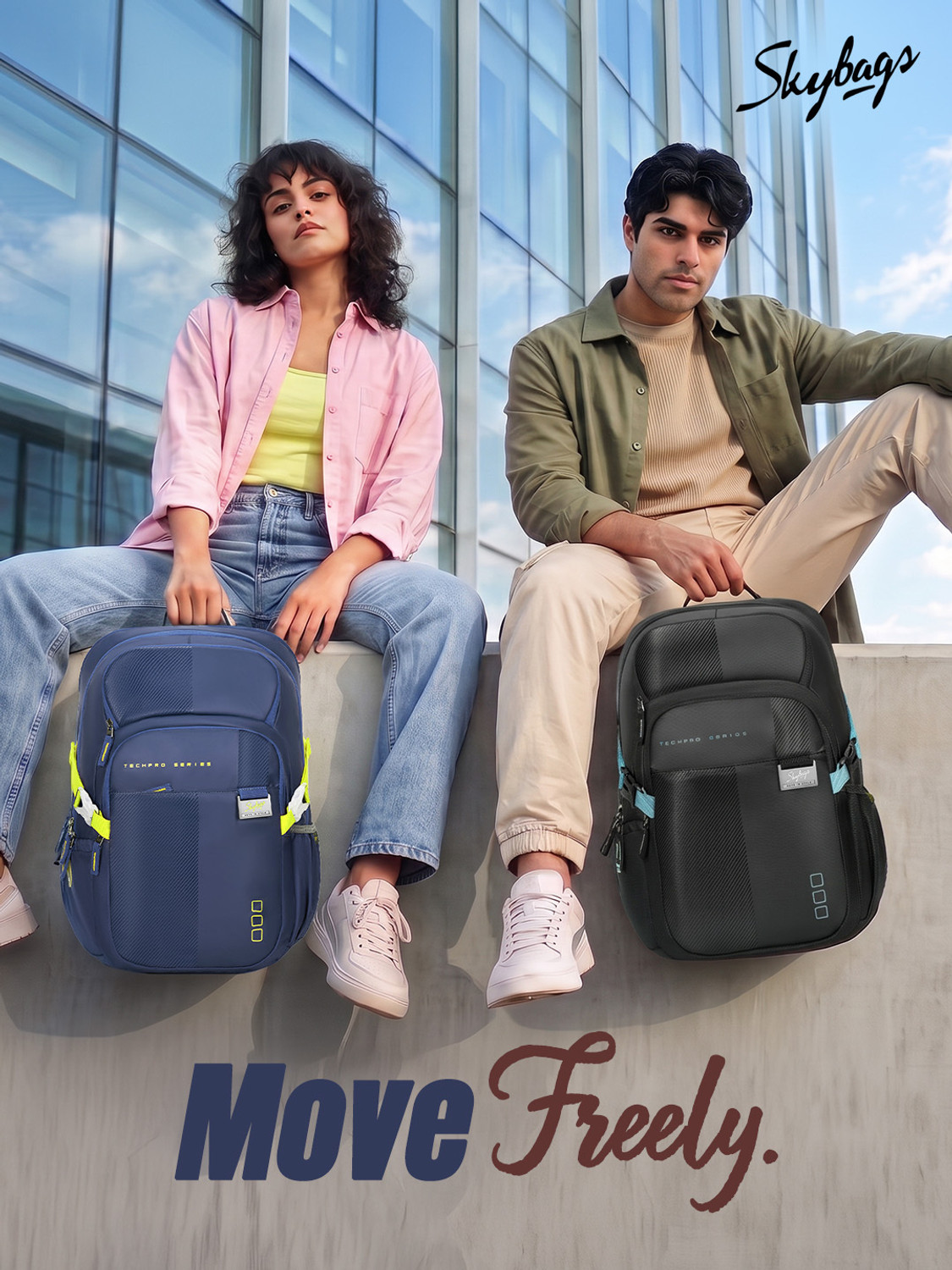Image of SKYBAGS Connect Office Laptop Backpacks with Rain Cover | Adjustable Strap 23 L Backpack