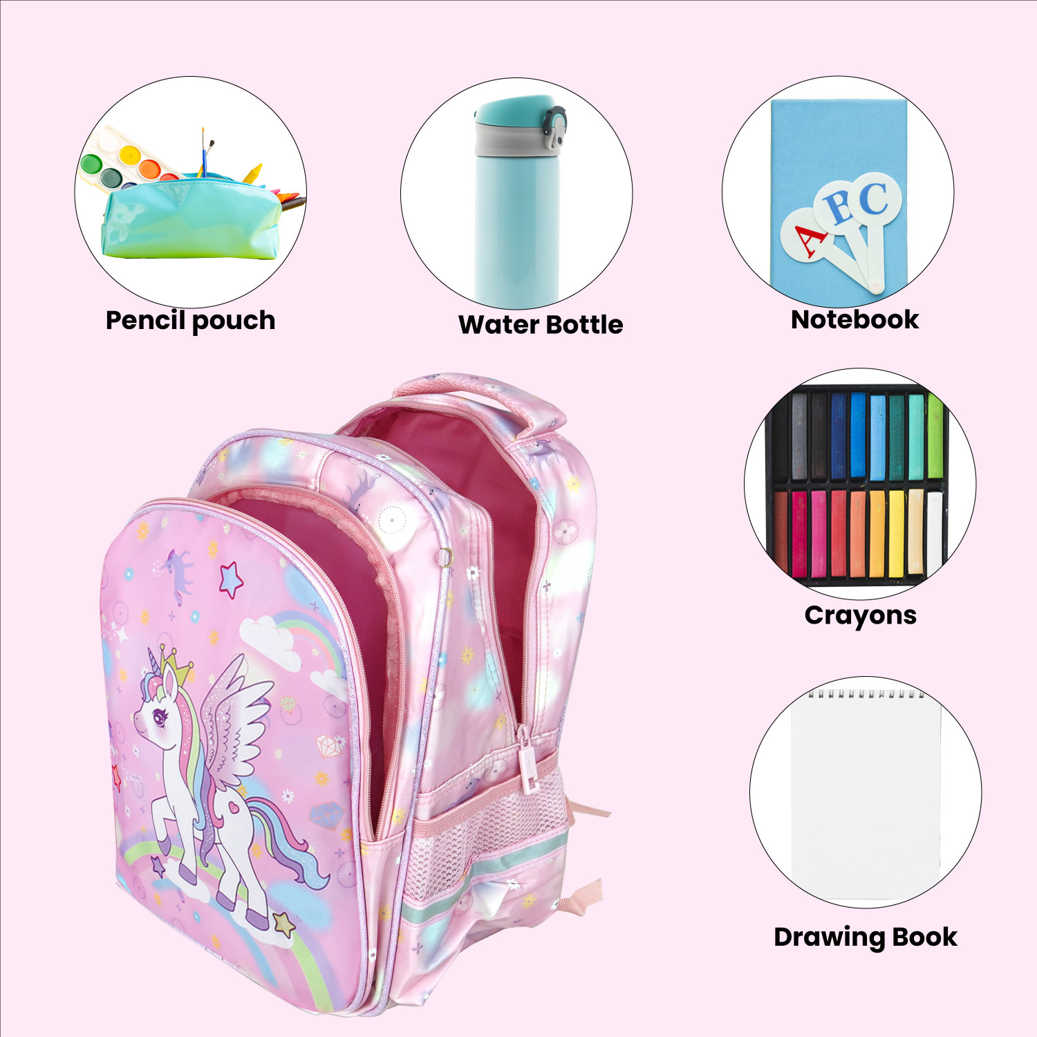 Image of STORITE Unicorn School Bag for Kids Girls Stylish Durable Water-Resistant Backpack 10 L Backpack