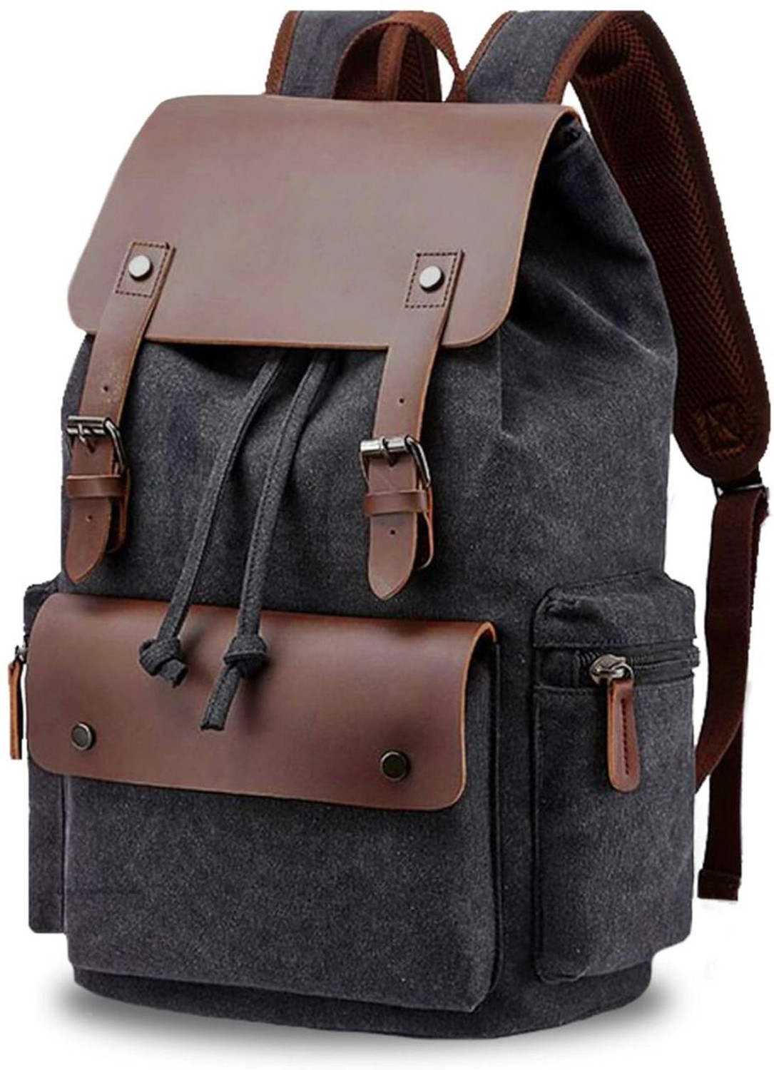 Image of SKOVA LONDON Eco Friendly Travel Laptop Canvas Vegan Leather for Men Women for Travel Hiking 30 L Backpack