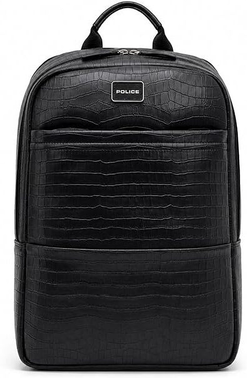 Image of Police Premium Croco Texture Double Compartment Laptop Backpack Black 35 L Laptop Backpack