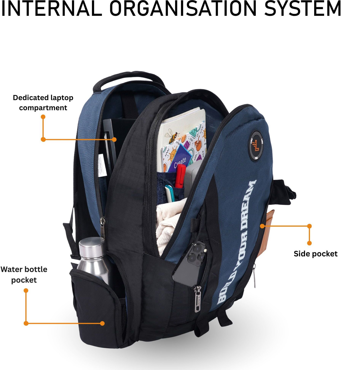 Image of Ligo Water Resistant Bag Travel, Office & College Bag for Men & Women 25 L Laptop Backpack