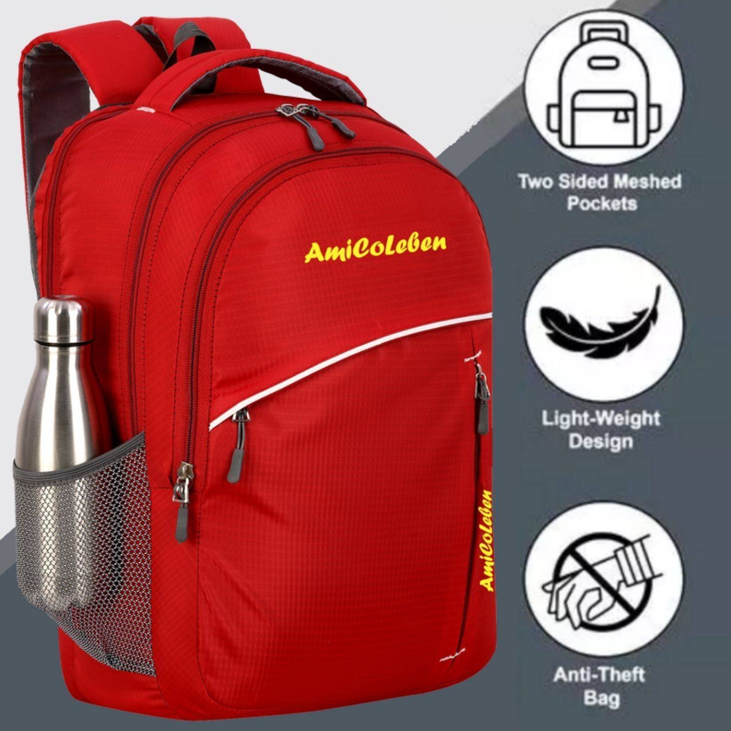 Amicoleben Stay Organized Waterproof Bags - Perfect for School, College, and Office! 32 L Laptop Backpack