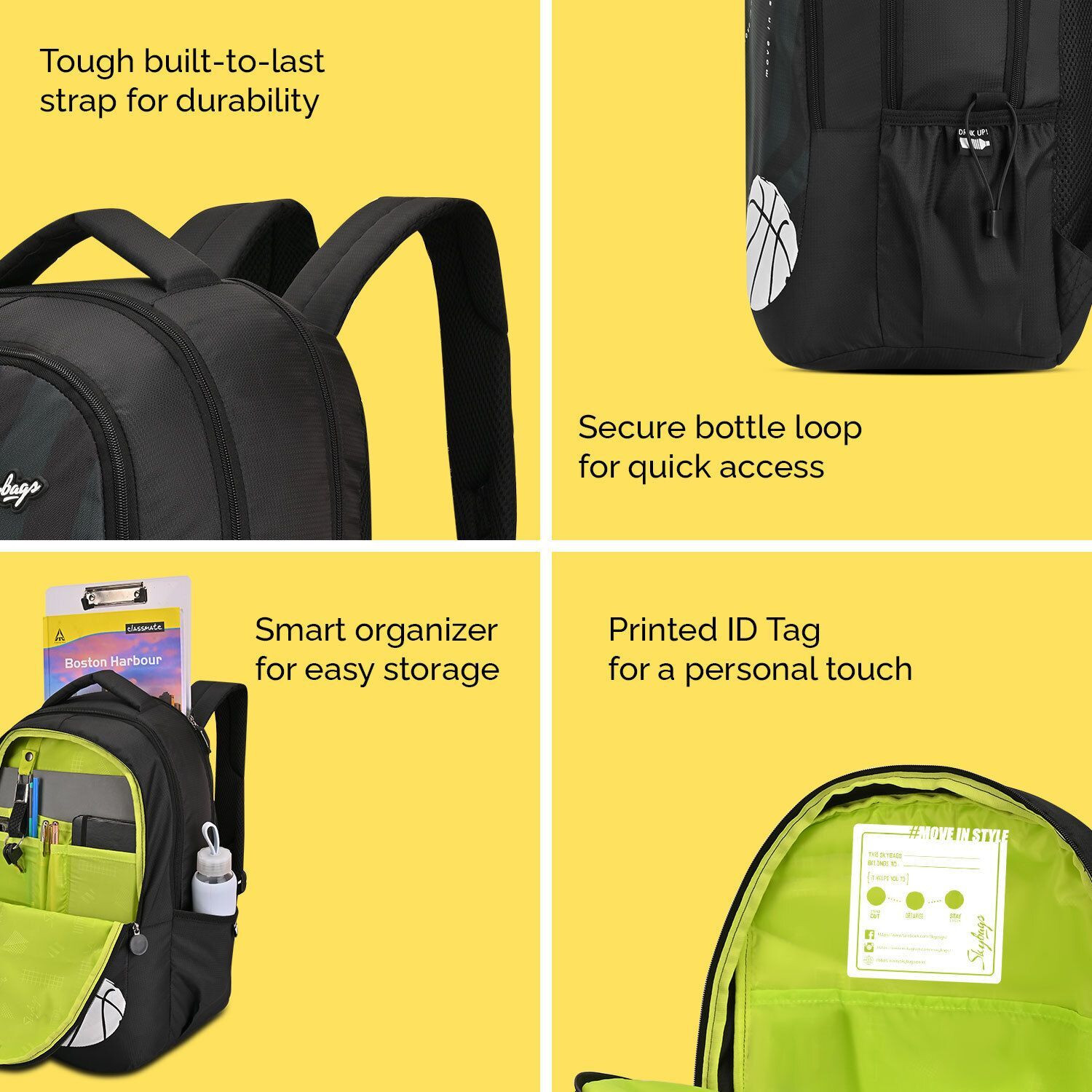 Image of SKYBAGS KLAN V2 05 SCBP BASKETBALL BLACK 38 L Backpack