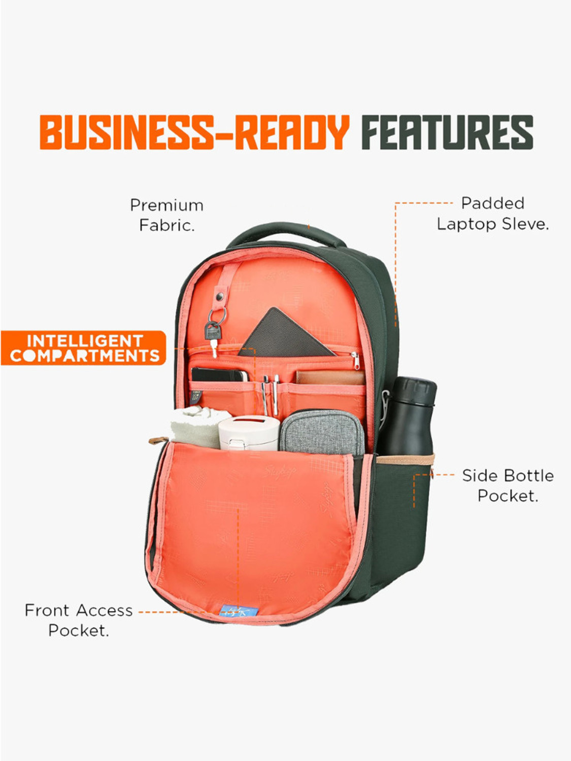 Image of SKYBAGS Zynex Professional Laptop Compatible with Rain Cover 30 L Laptop Backpack