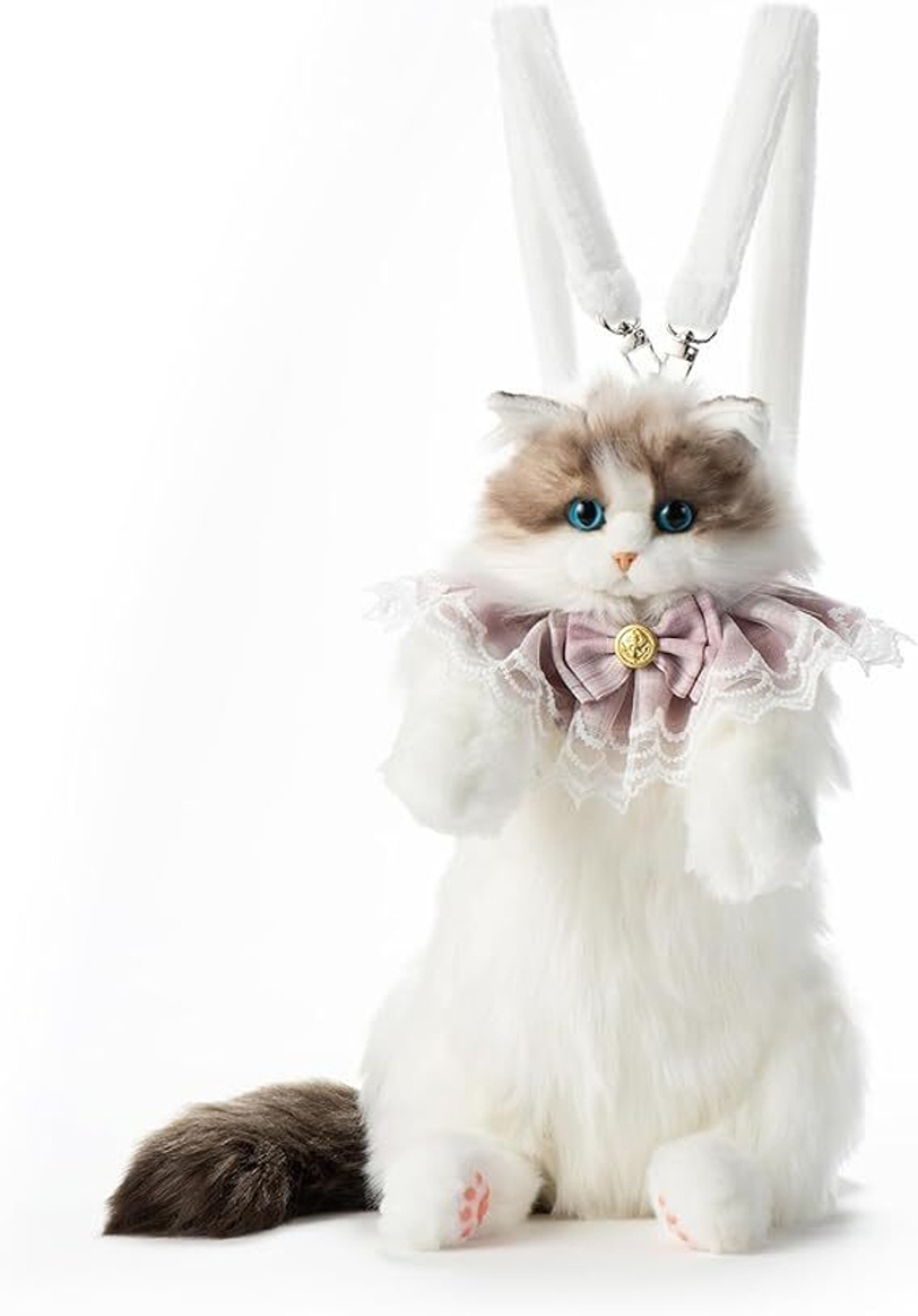 Image of Opnex Cute Cat Shape Sling Bag for Girls | Soft Plush Crossbody 2 L Backpack