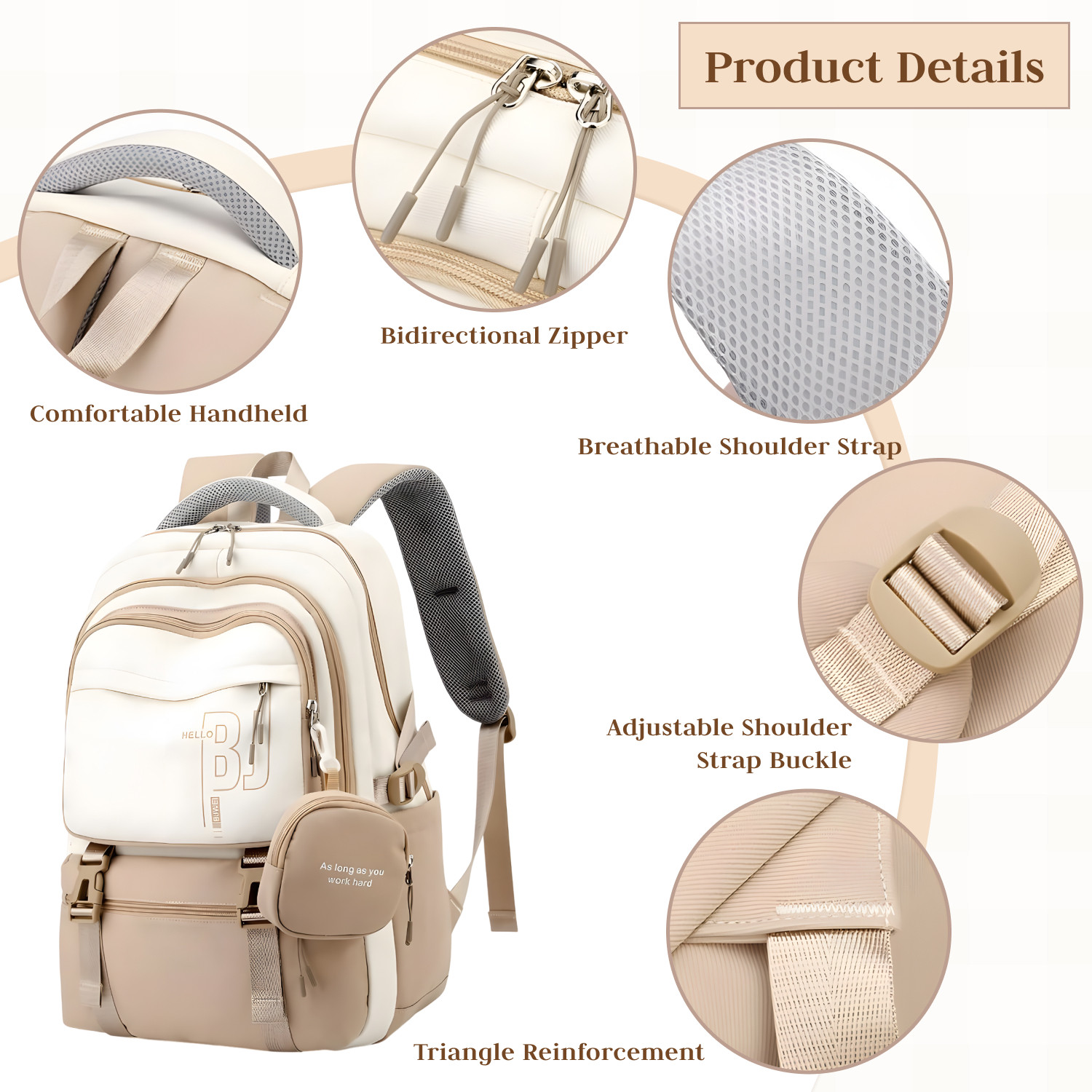 Image of Hexwell Large School Backpack for Girls & Boys College Bag 42 L Laptop Backpack