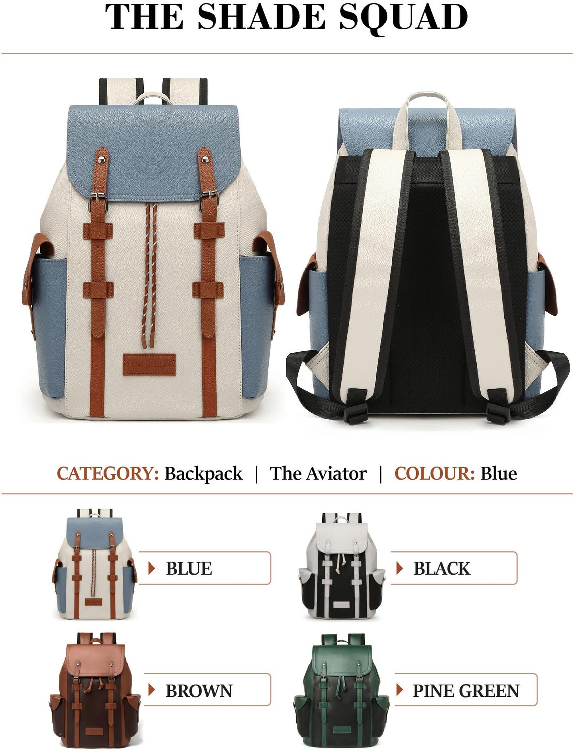Image of FUR JADEN Vegan Leather Stylish 15.6 Inch Premium Bag 20 L Laptop Backpack