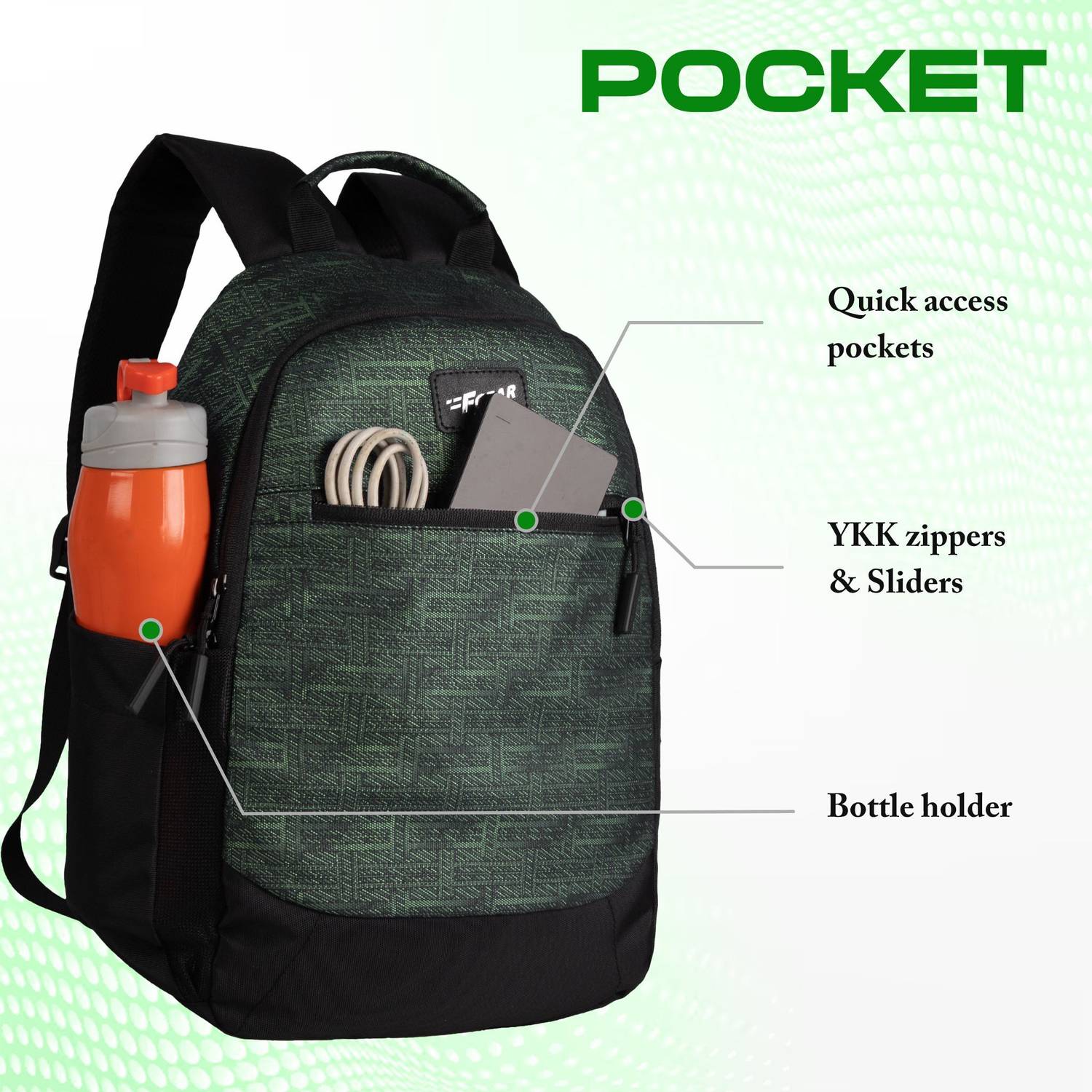 F Gear Noxe 10L Green Backpack - Image 3