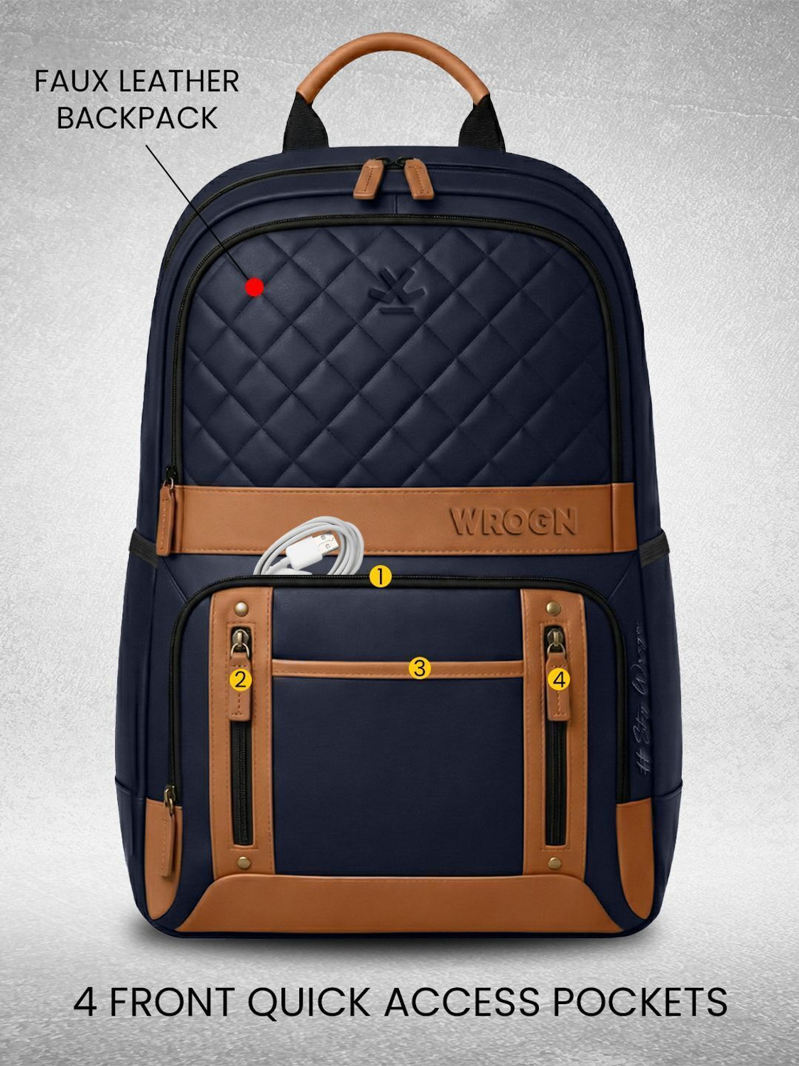 Image of WROGN Unisex Urban Pro Classic Laptop Backpack with Anti Theft Pocket & Rain Cover 40 L Laptop Backpack