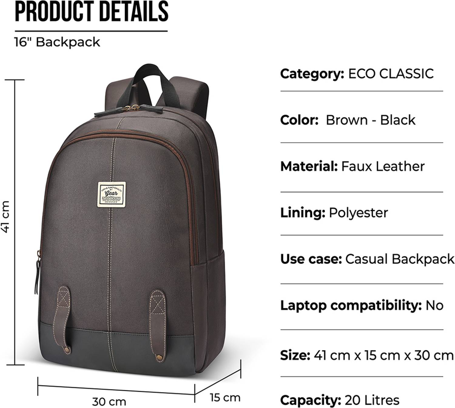 Small 20 L Backpack ECO CLASSIC DAYPACK 16 - Image 2