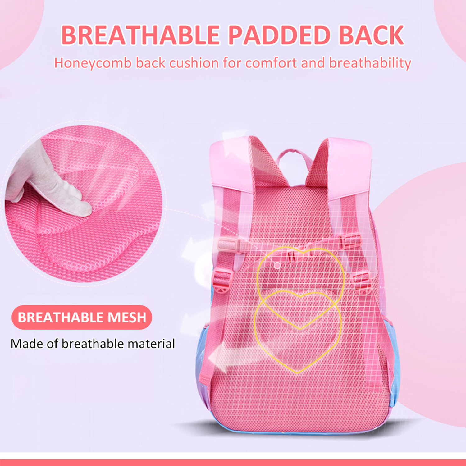 Image of PALAY Large Gradient Pink School Backpack for Girls Ages 6 to 12 Waterproof Durable 25.344 L Backpack