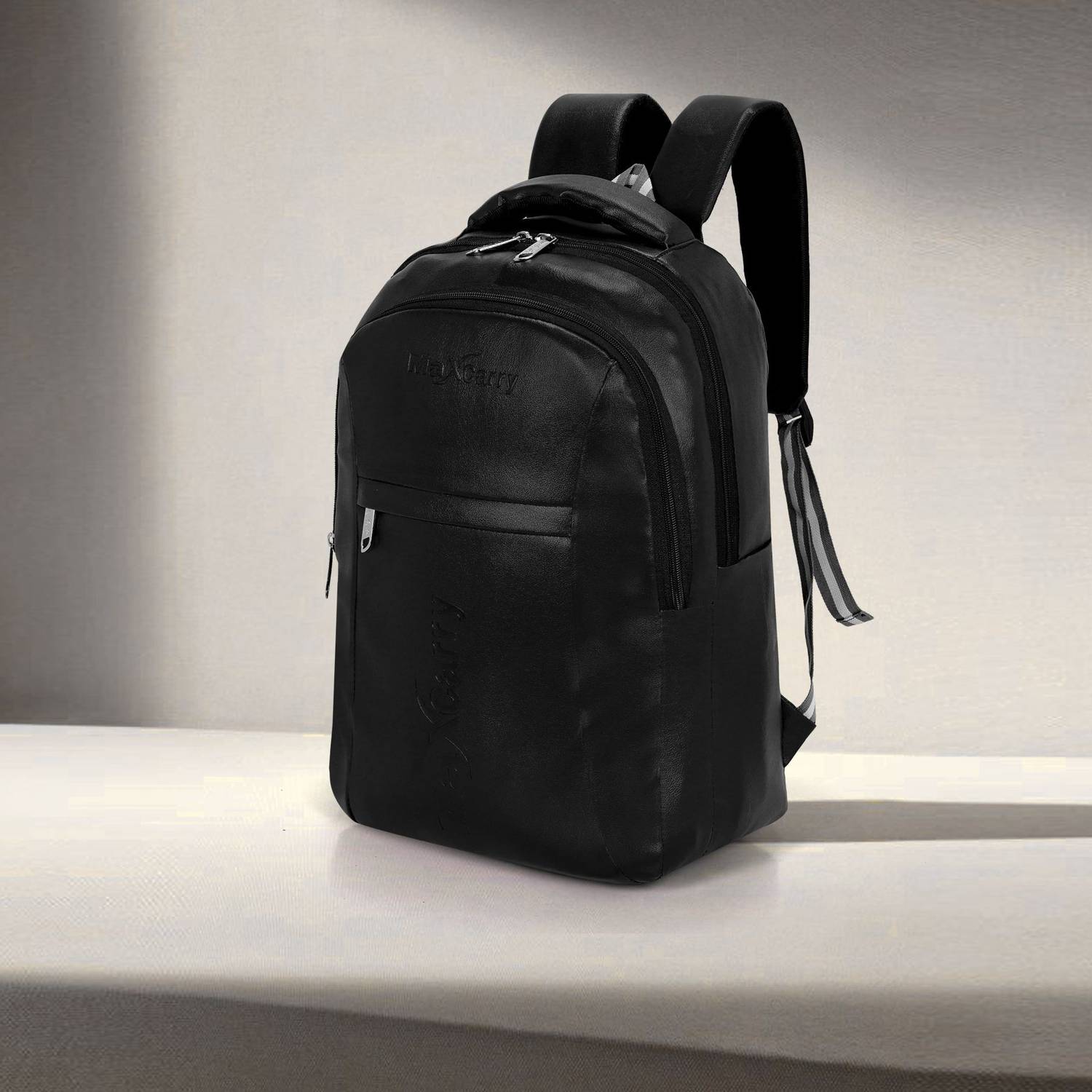 Maxcarry Premium Black Leather Backpack 40L