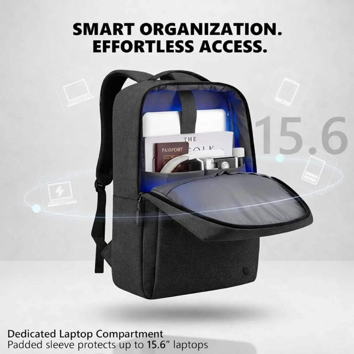 Image of Jasco Large 35 L Laptop Backpack (Pro Khadi) (Black)