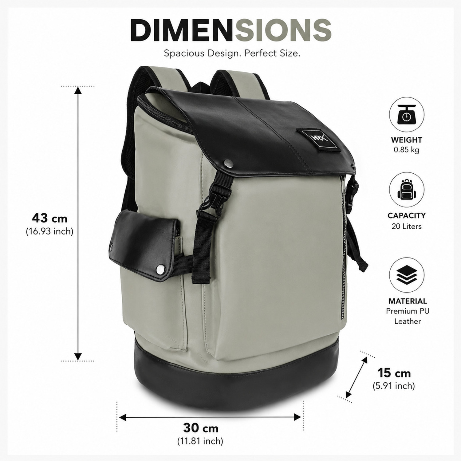 Image of HRX by Hrithik Roshan Leather Laptop Backpack with USB Charging Port Water Resistant Travel Bag 35 L Laptop Backpack