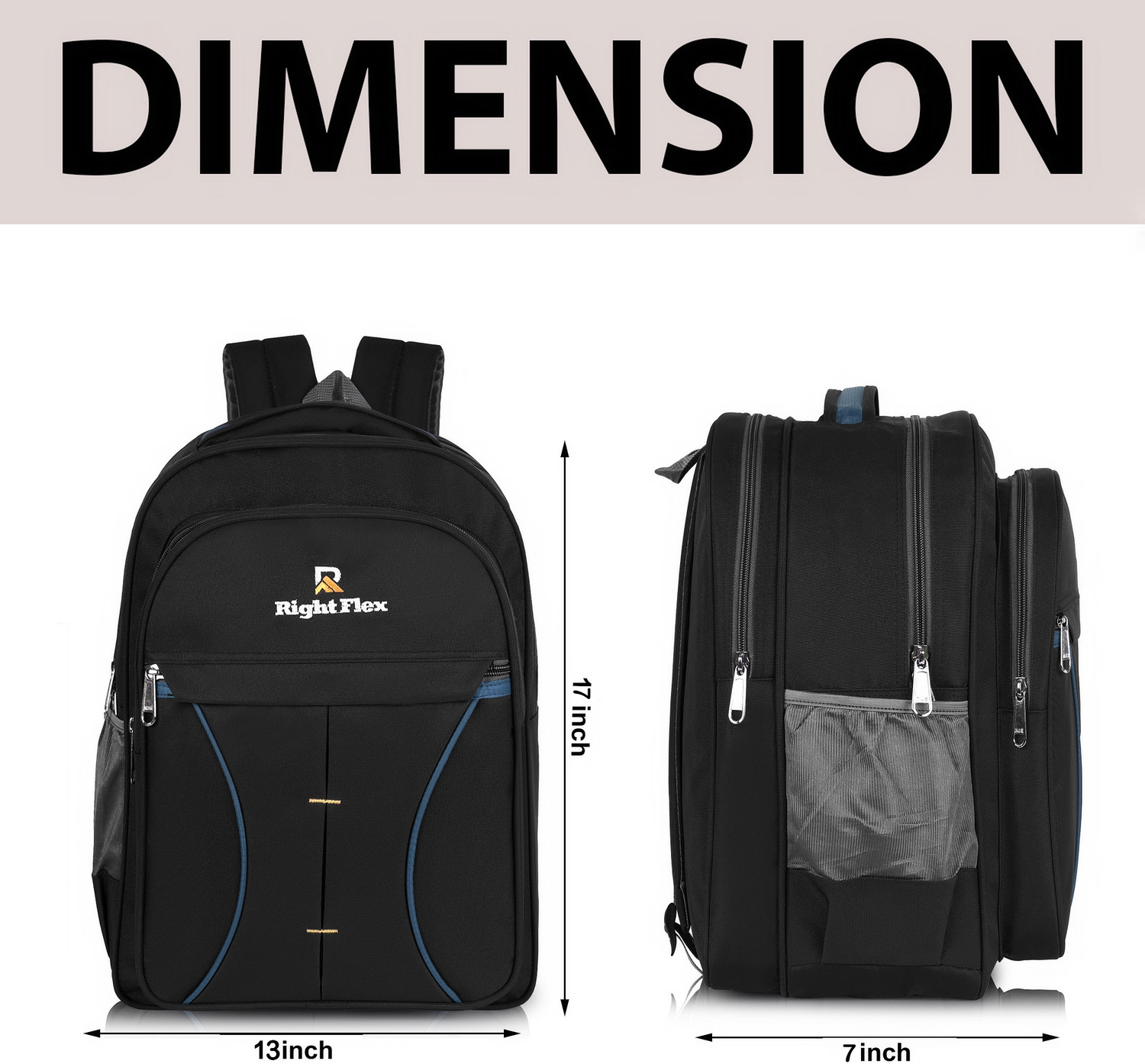 Image of Right Flex School bag for Class 2 to 5 Girls & Boys | 3 Compartments | Water-Resistant 30 L Backpack