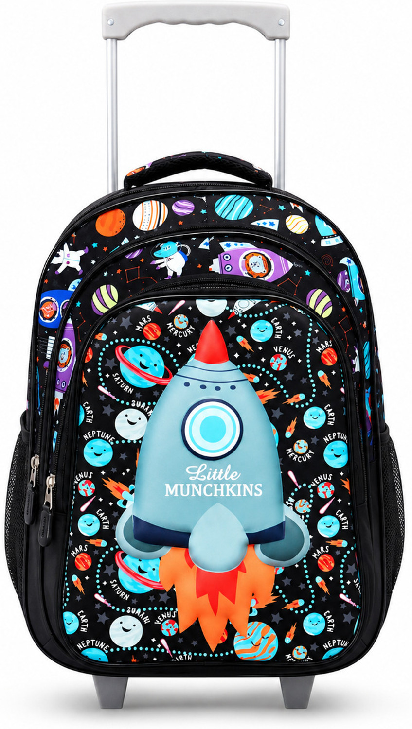 Image of Little Munchkins Cute Shark 3D School Trolley Bag |School trolley bag girls|trolley cum backpack 35 L Trolley Backpack