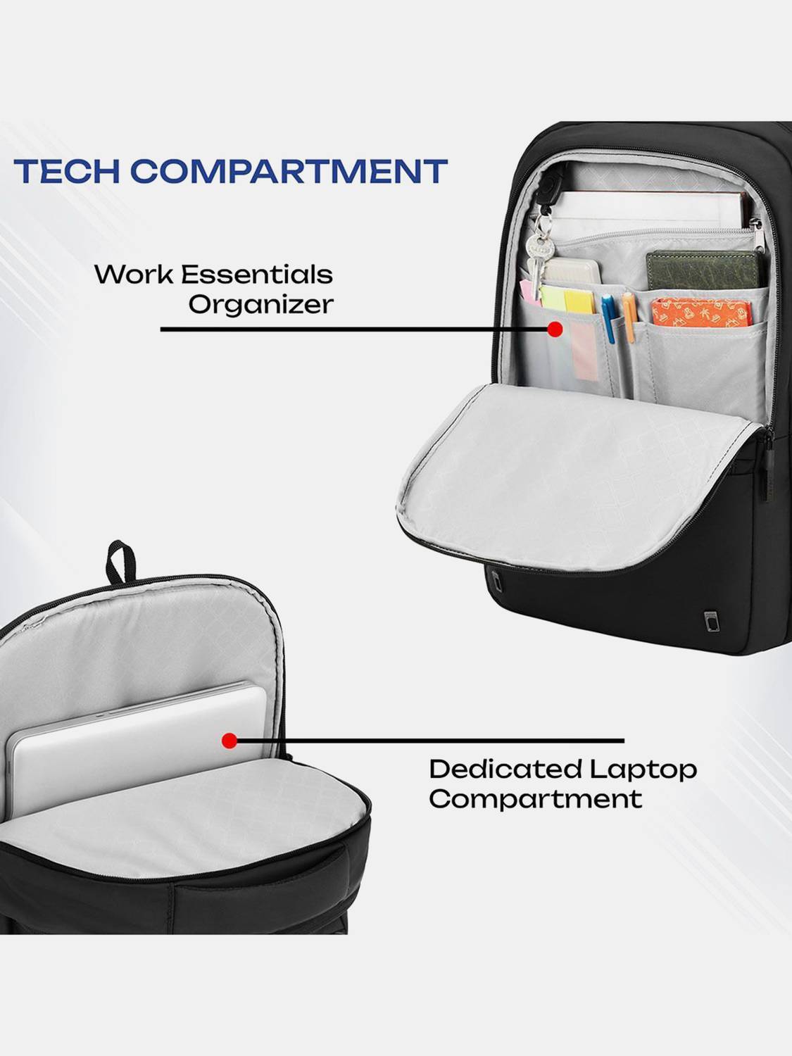 SAFARI Smart Plus 2 30L Laptop Backpack Black - Image 3