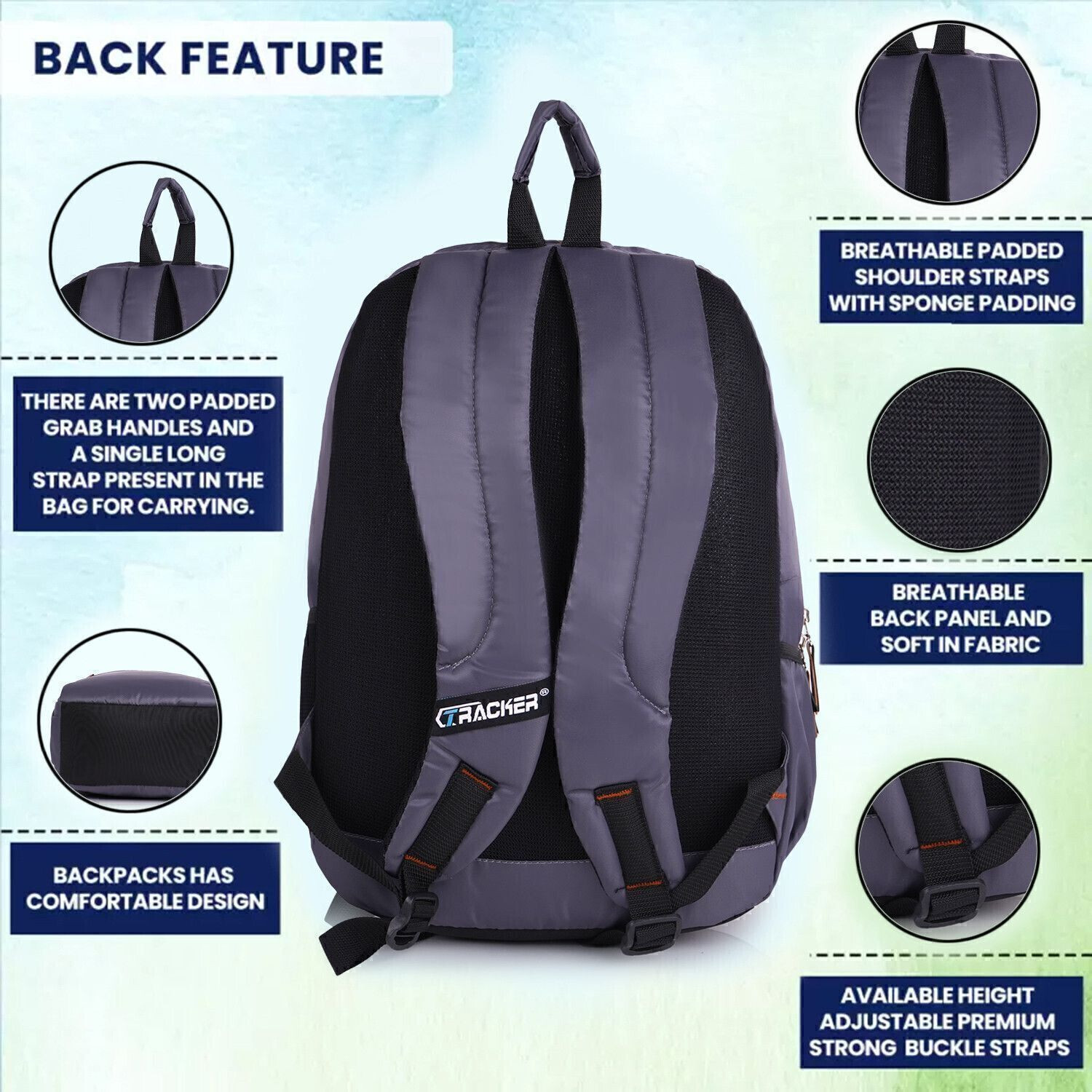 Image of Tracker TRK-501 WorkMate 30L Laptop Backpack (Grey, College, Office, Travel, Unisex) 30 L Laptop Backpack