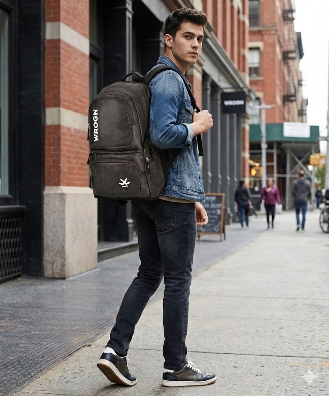 Image of WROGN Unique Bag with rain cover Office /School /College /Business-BROWN CRUSH-36L 36 L Backpack
