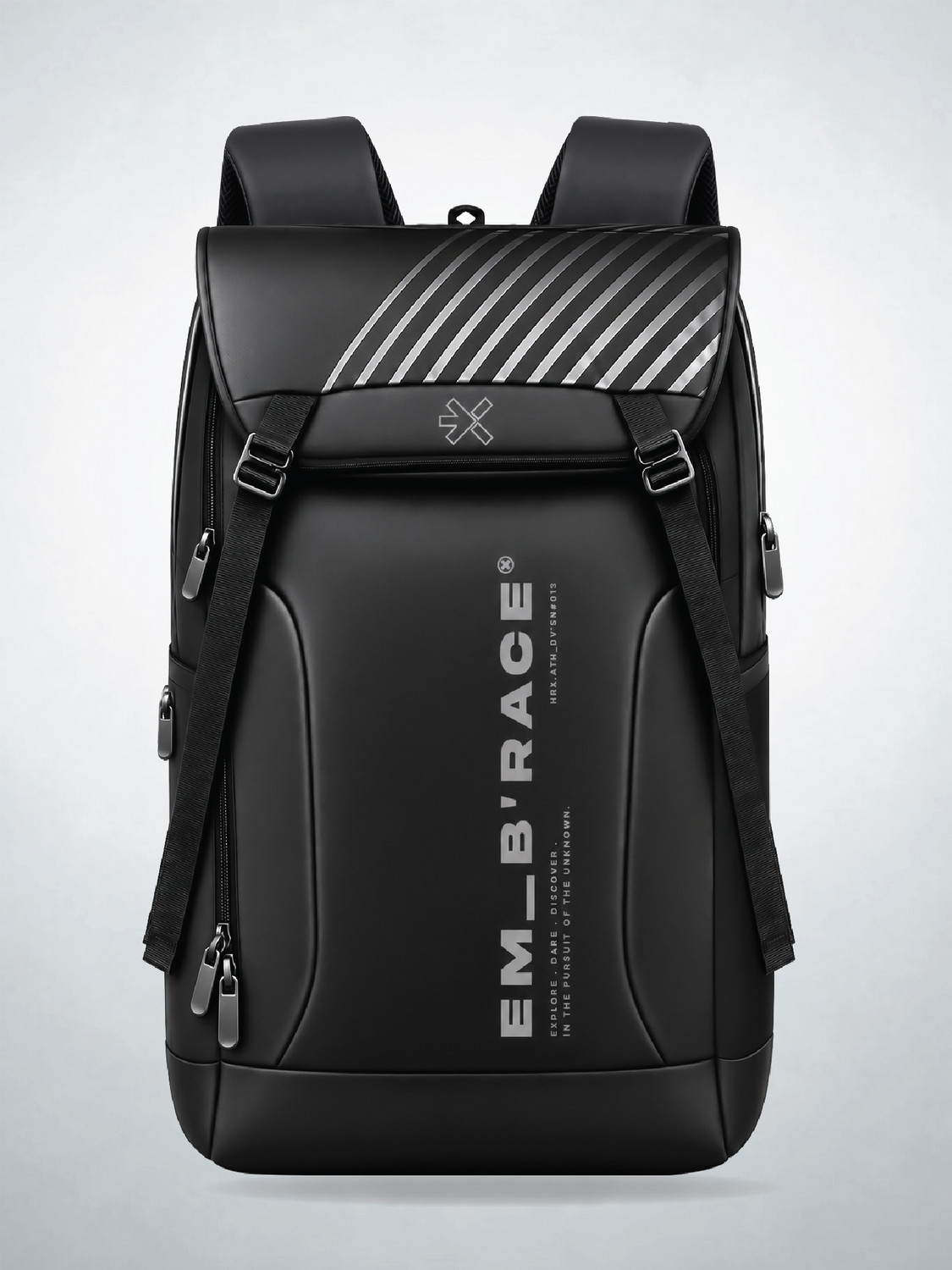 Image of HRX by Hrithik Roshan Large 42 L Laptop Backpack Velocity Unisex Travel Backpack with Anti Theft Pocket, Chest & Luggage Strap (Black)