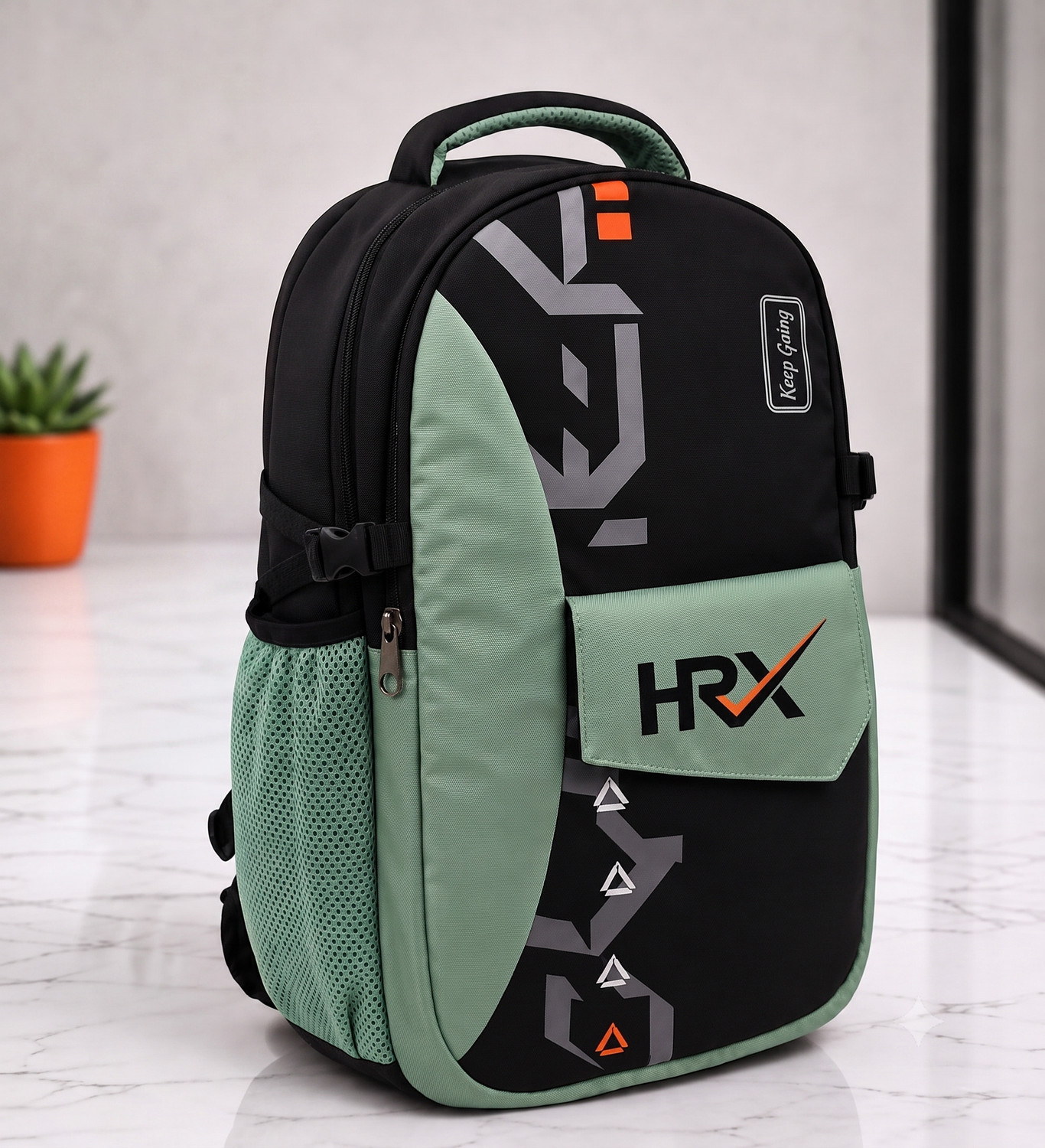 Image of HRX by Hrithik Roshan Large 45 L Laptop Backpack Unisex SkyRush with Rain Cover (Green) 45 L Laptop Backpack