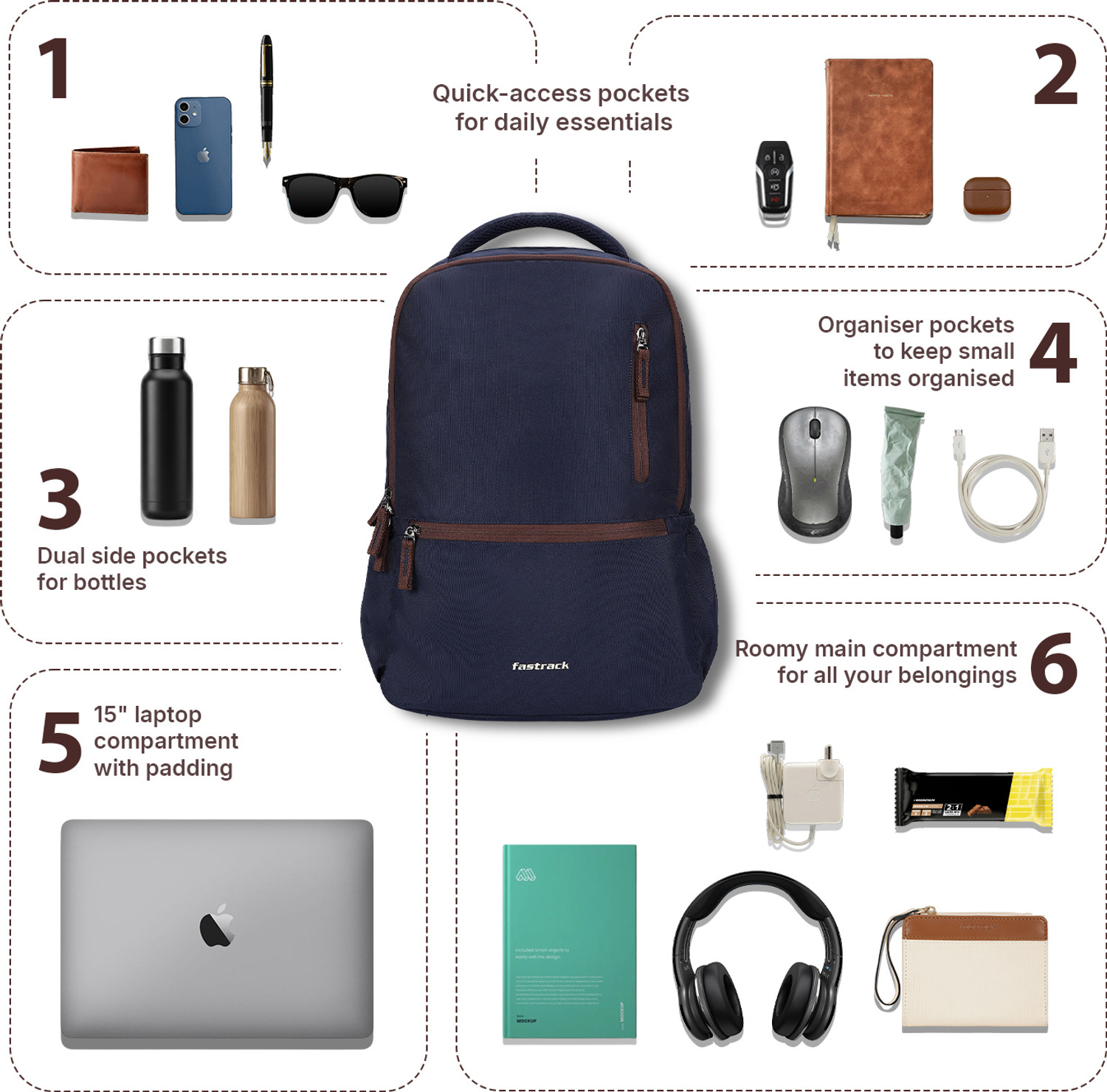Image of Fastrack Unisex Haulpack Laptop Backpack with 15 inchLaptopSleeve 28 L Laptop Backpack