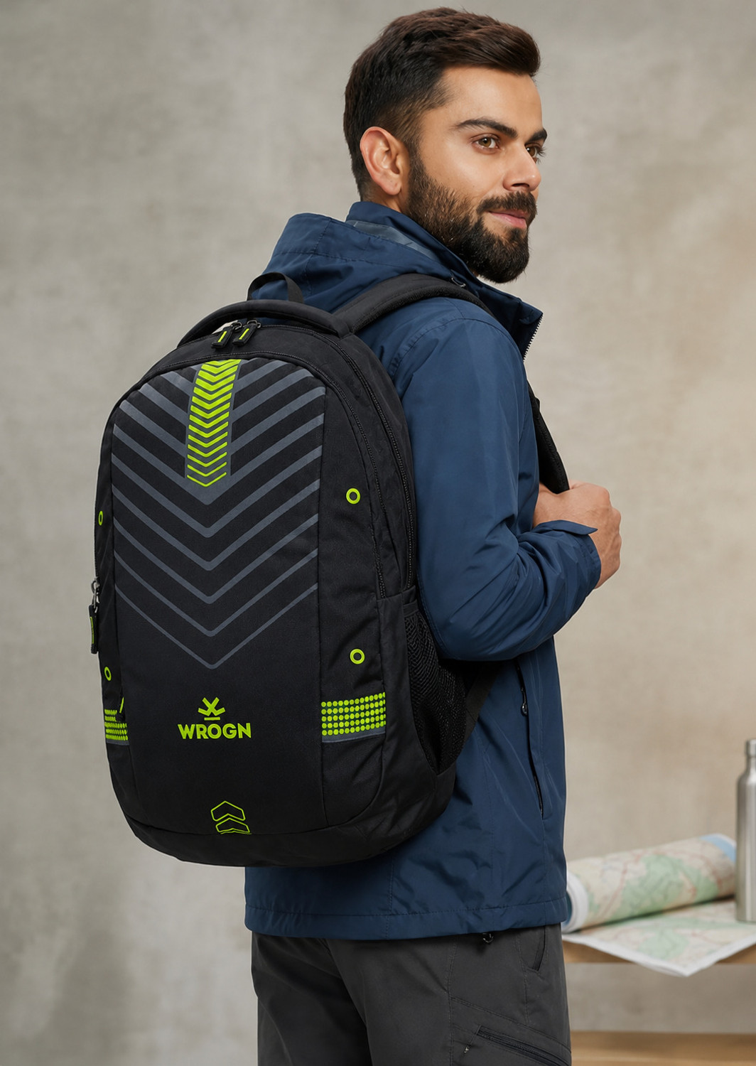 Image of WROGN Large 45 L Laptop Backpack Unisex Zipster with USB Port, Rain Cover (Black) 45 L Laptop Backpack