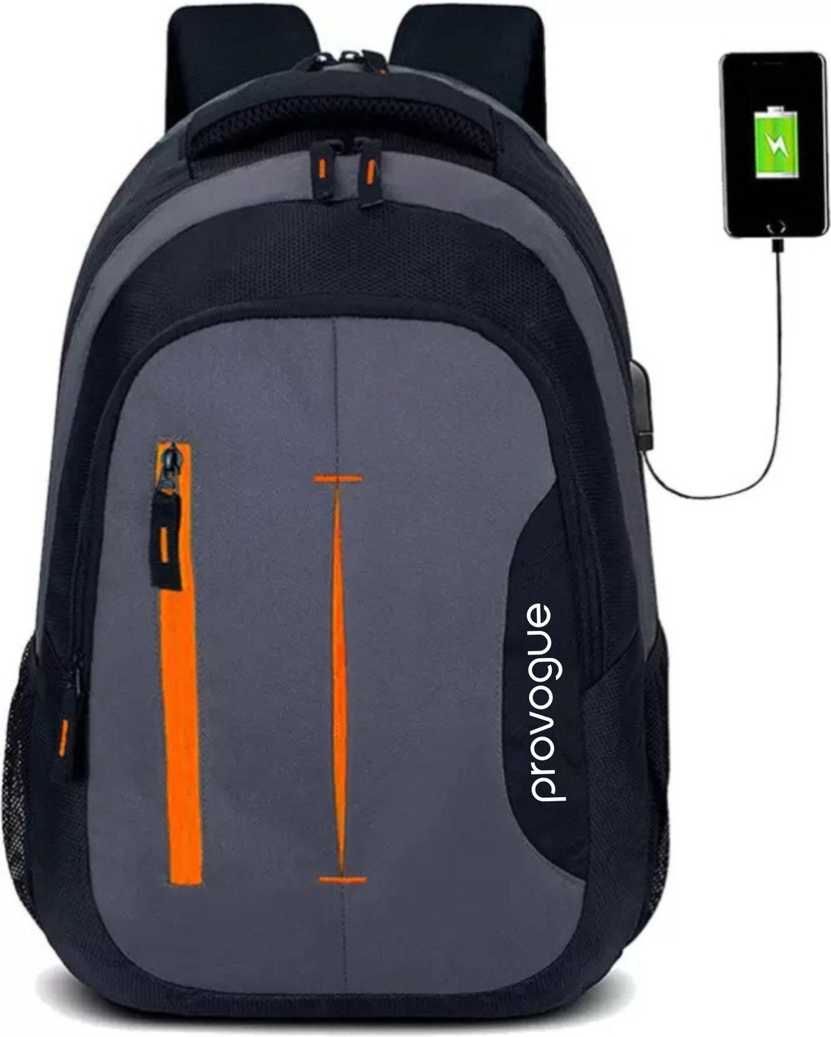 Image of PROVOGUE laptop backpack unisex with usb charging port.water Resistant(Black) 36 L Backpack