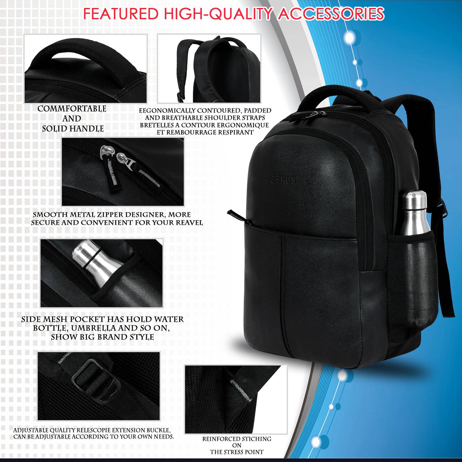 ZERUS Stylish Laptop Backpack - Image 3