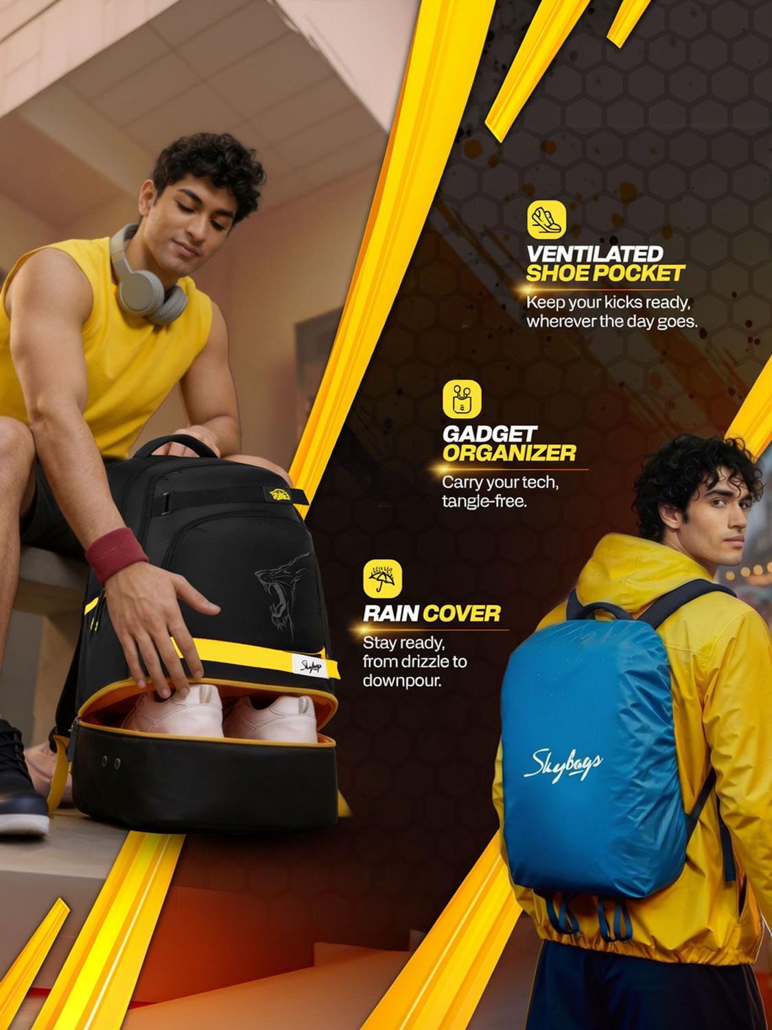Image of SKYBAGS Namma 16.5 Inch Laptop Compatible with Tablet Sleeve, Shoe Pocket & Rain Cover 40 L Laptop Backpack