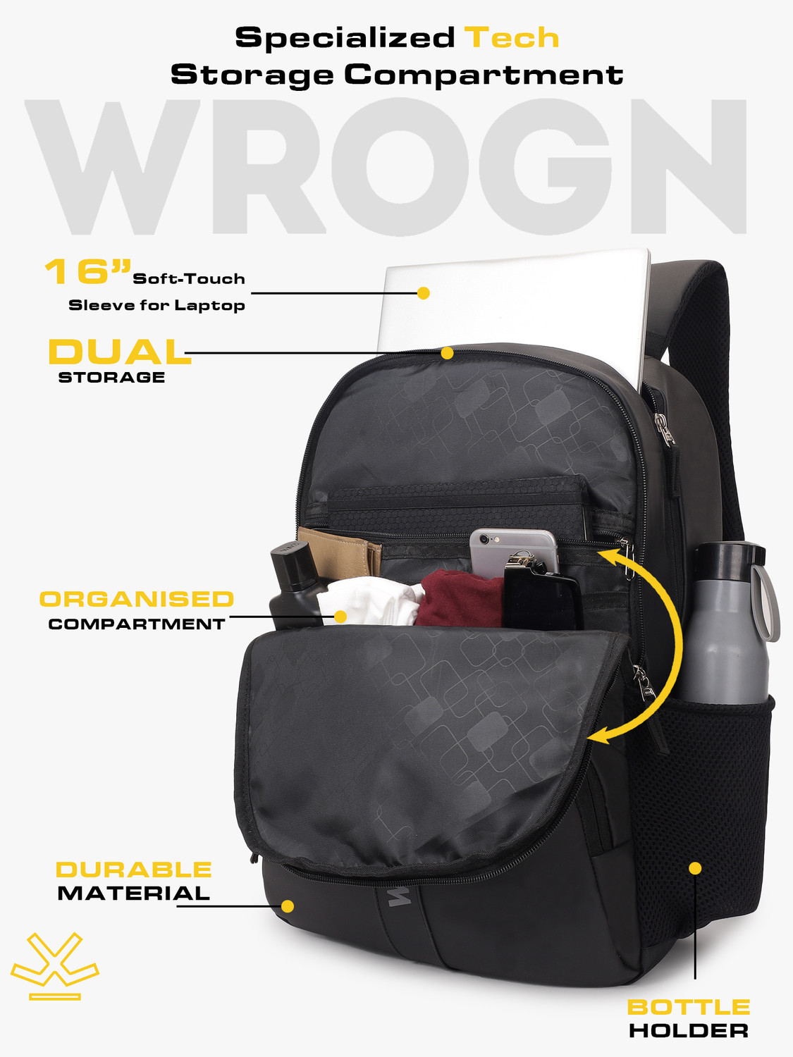 Image of WROGN Vintage Faux Leather Pu Waterproof Unisex Office /College /Business /School /bags 36 L Laptop Backpack