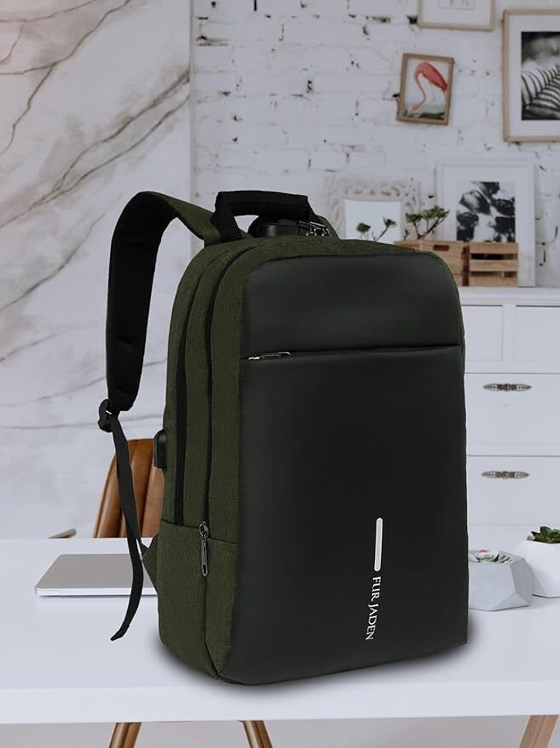 Image of FUR JADEN With Anti-Theft Number Lock USB Charging Port and 15.6 Inch Laptop Compartment 20 L Laptop Backpack