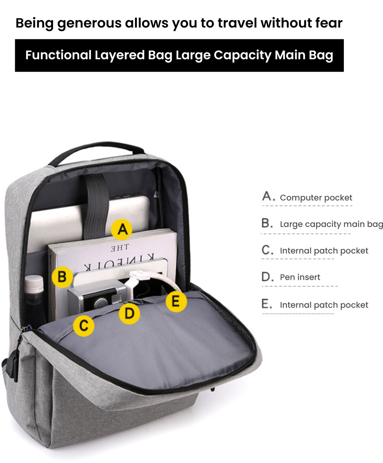 Image of CarryTrip Laptop Backpack With 2 Compartments,2 Front Pocket & 1 Side Bottle Pocket 28 L Laptop Backpack