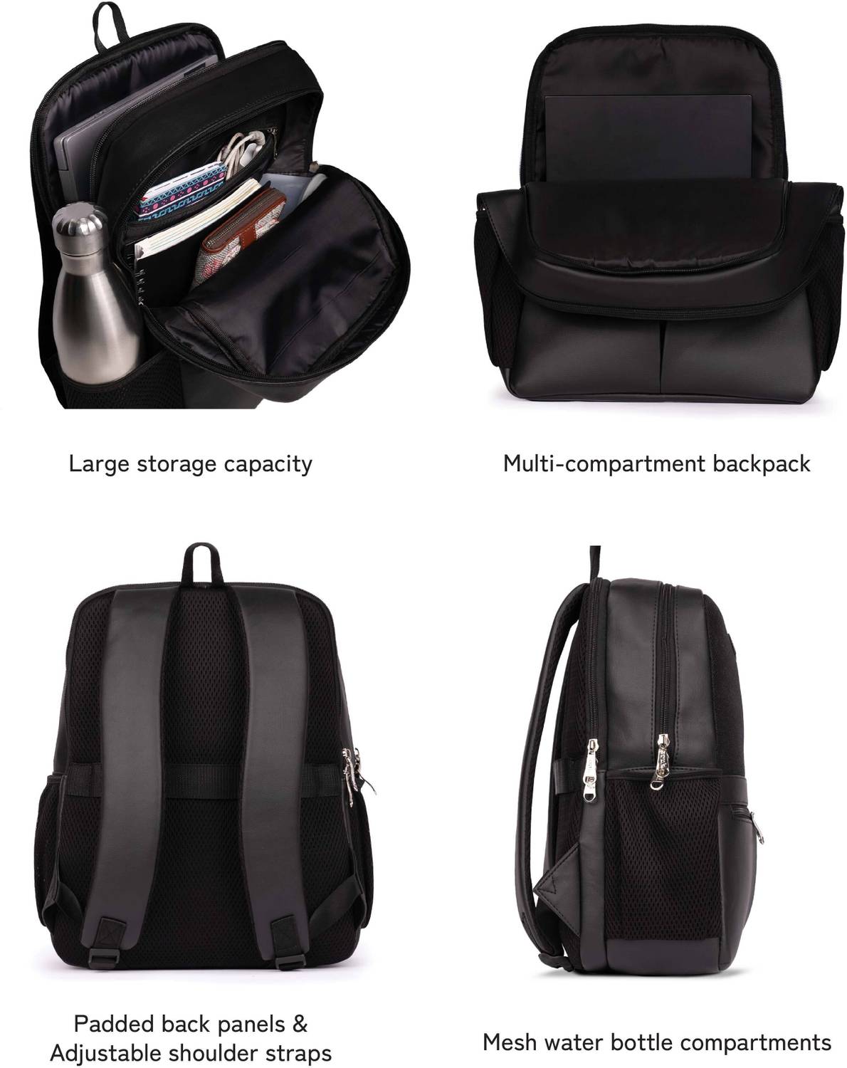 ZOUK Jet Black Office Backpack 16.5 L Laptop Backpack Jet Black