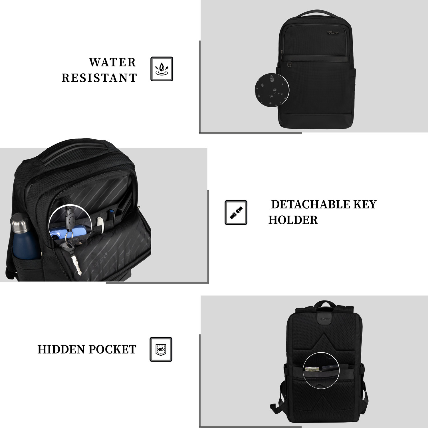 Image of F Gear Hallstat 20L Backpack USB & Type-C Ports|2 spacious Compartments & Hidden Pocket 20 L Laptop Backpack