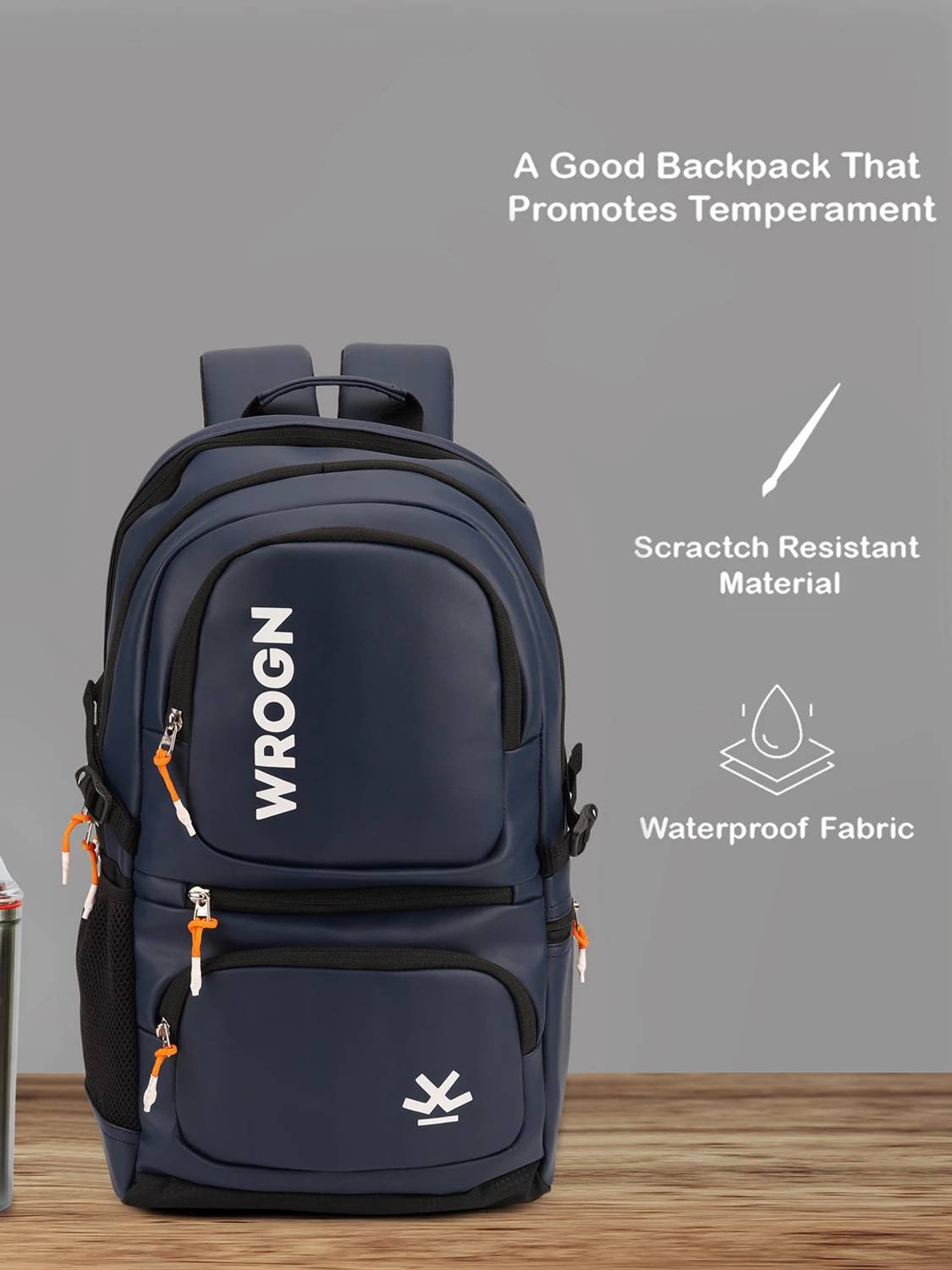 WROGN 36L Unisex Backpack with Rain Cover - Image 4